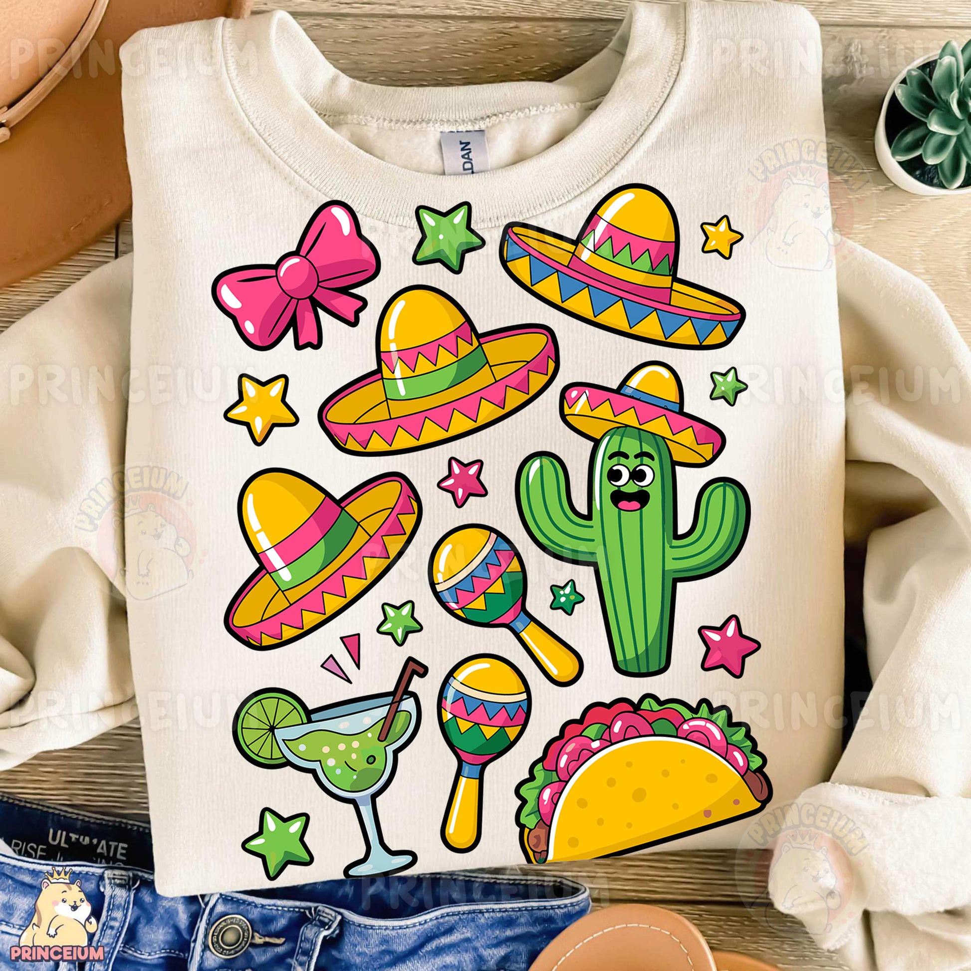 a t - shirt with a mexican theme on it