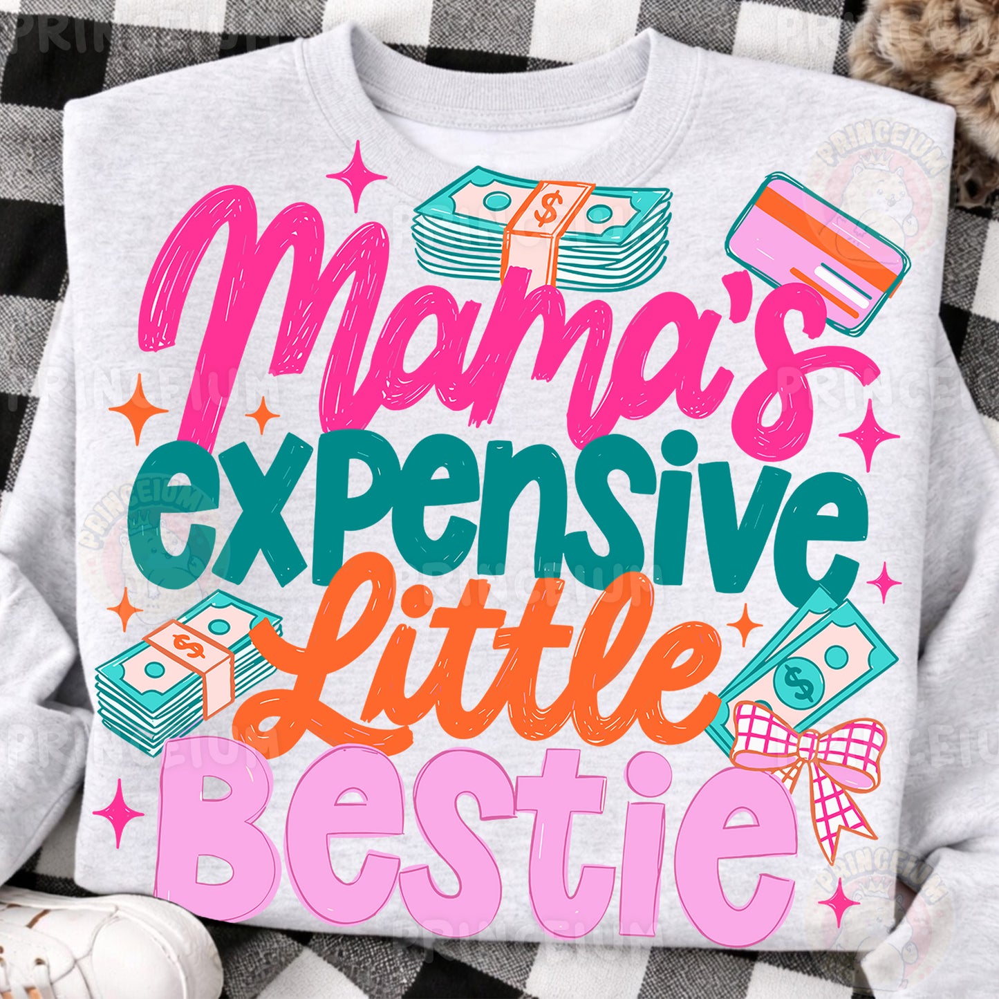 Mama's Expensive Little Bestie Sublimation Design PNG | Funny Money Mom Digital Download