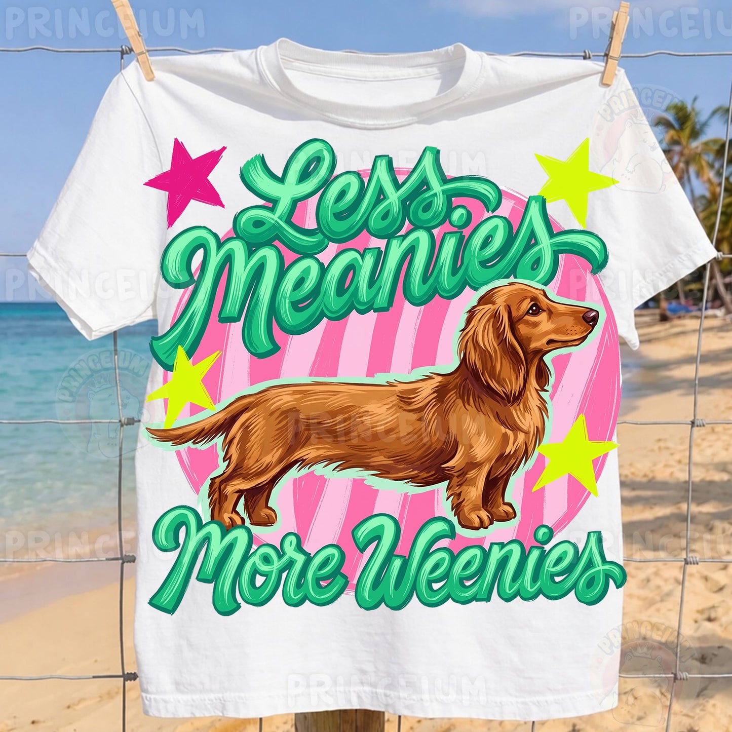 Less Meanies More Weenies Sublimation Design PNG | Cute Dachshund Dog Digital Download