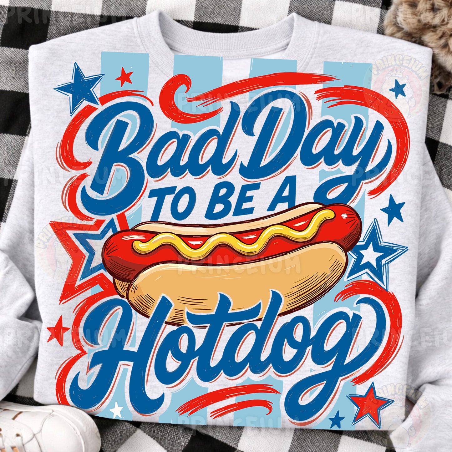 Bad Day To Be A Hotdog Sublimation Design PNG Funny Patriotic Hot Dog Digital Download