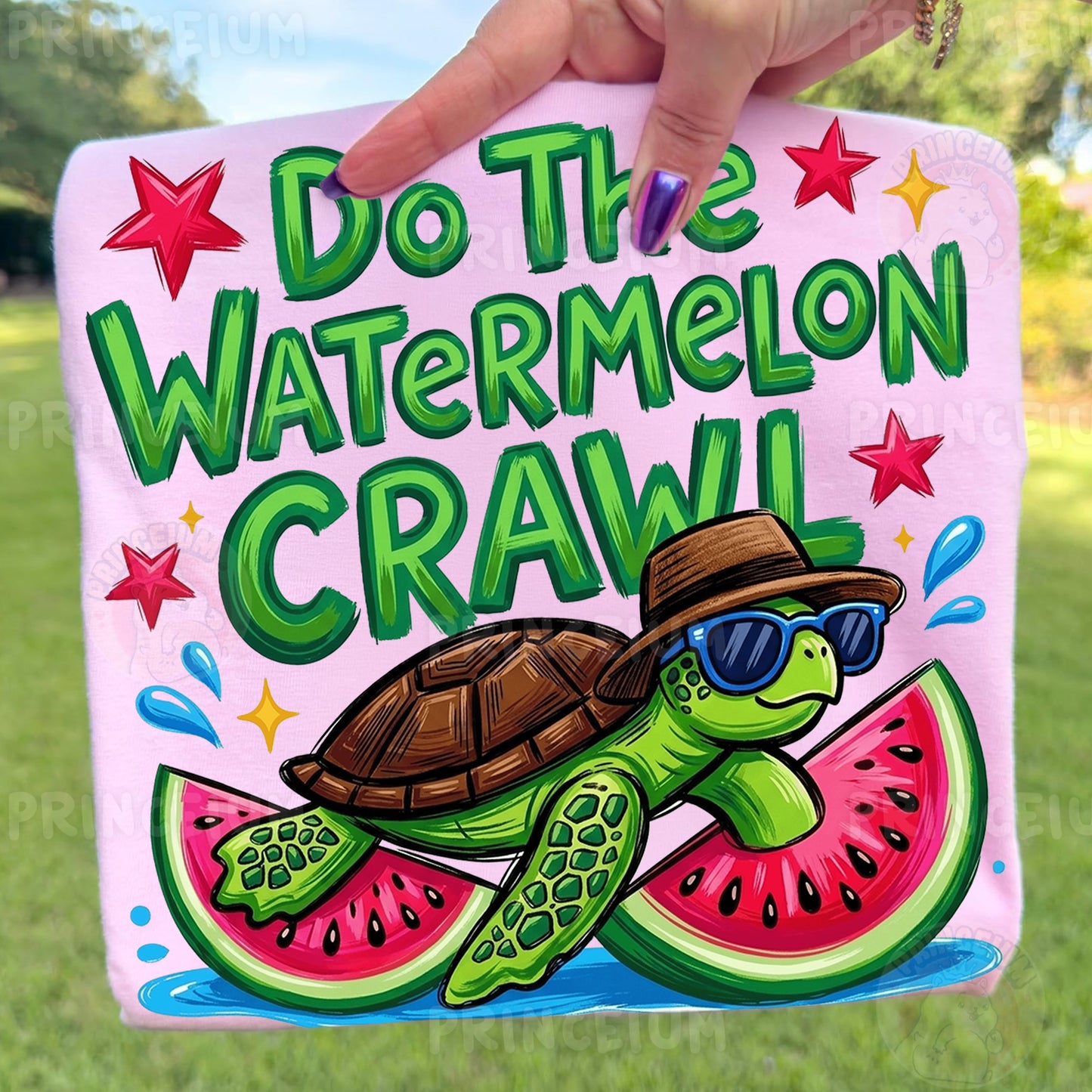 Do The Watermelon Crawl Sublimation Design PNG Turtle Watermelon Summer Digital Download