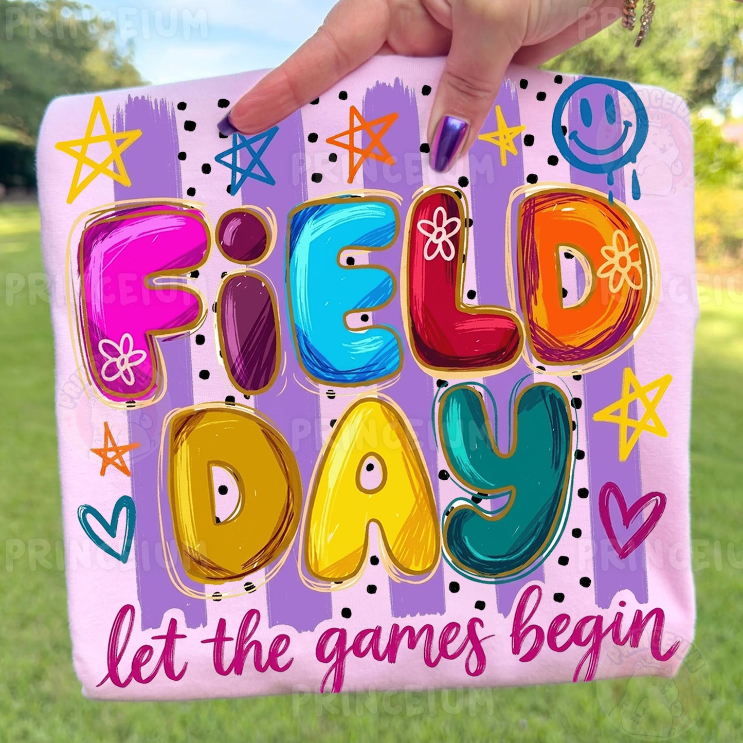 Field Day Let The Games Begin Sublimation Design PNG | Colorful School Field Day Digital Download