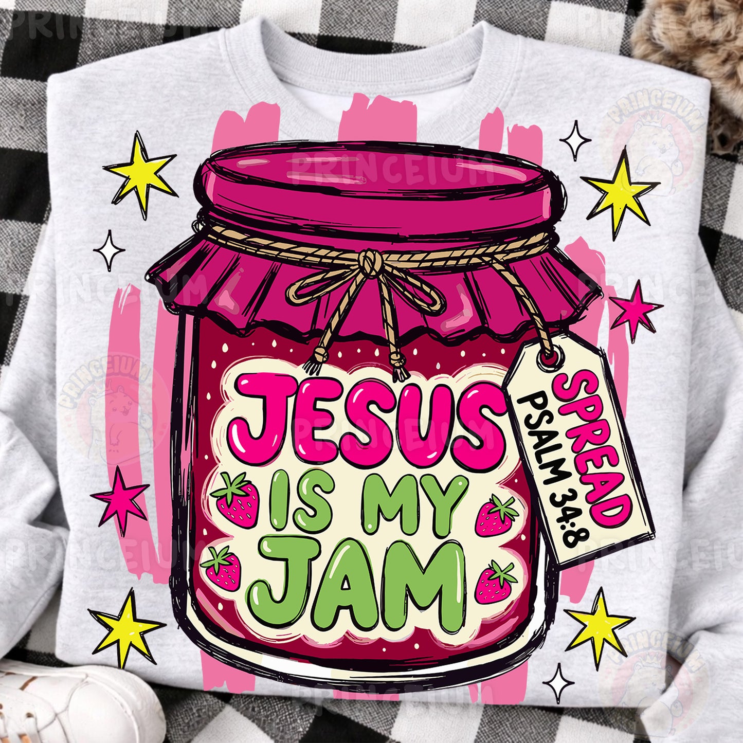 Jesus Is My Jam Sublimation Design PNG Christian Strawberry Jam Jar Digital Download