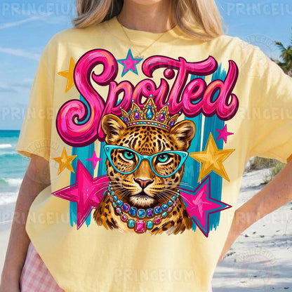 Spoiled Sublimation Design PNG  Glam Leopard with Crown Digital Download