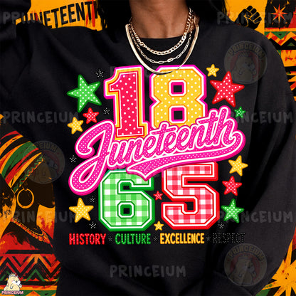 1865 Juneteenth History Culture Excellence Respect Sublimation Design PNG Freedom Day Digital Download NEW26