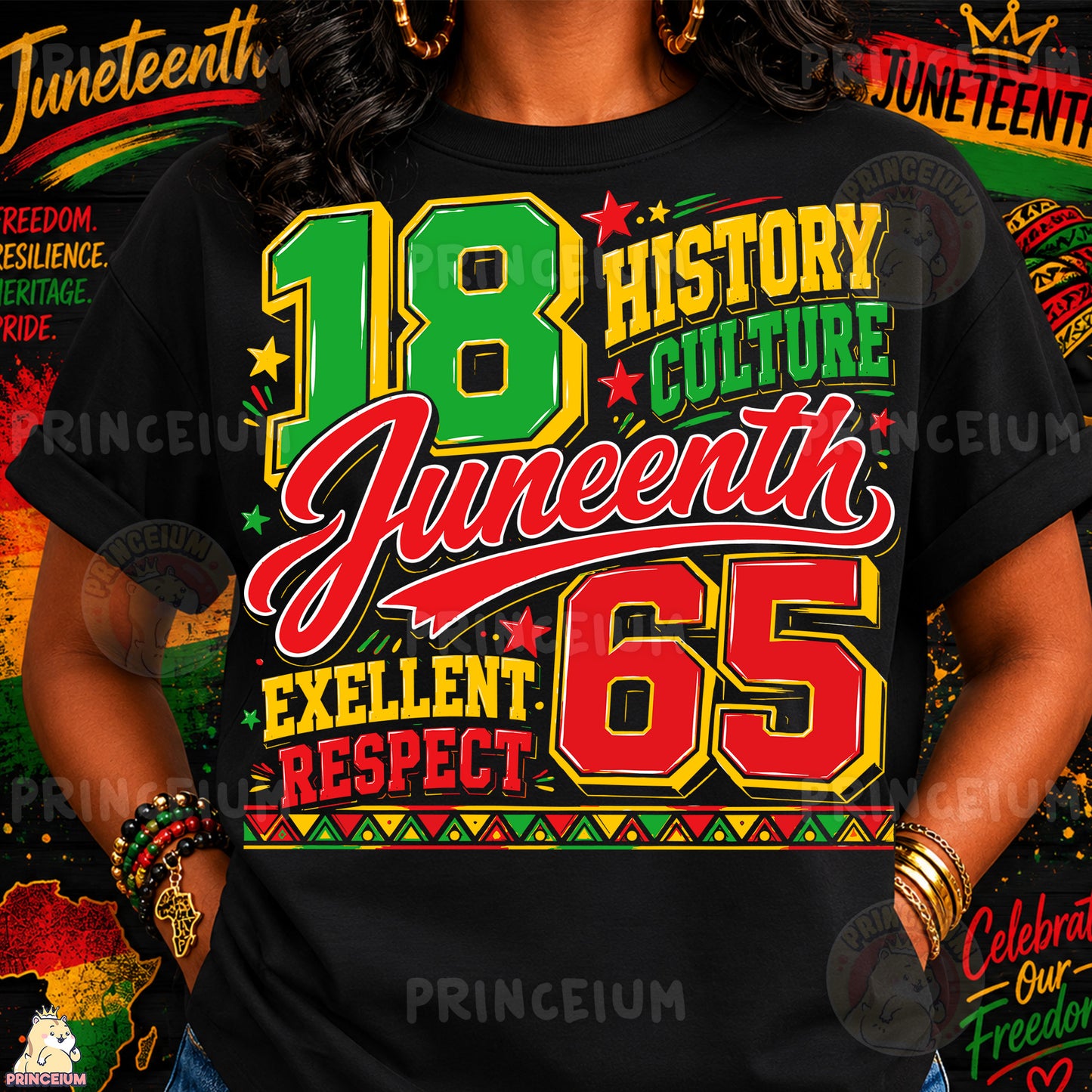 Juneteenth 1865 History Culture Excellent Respect Sublimation Design PNG Freedom Day Digital Download