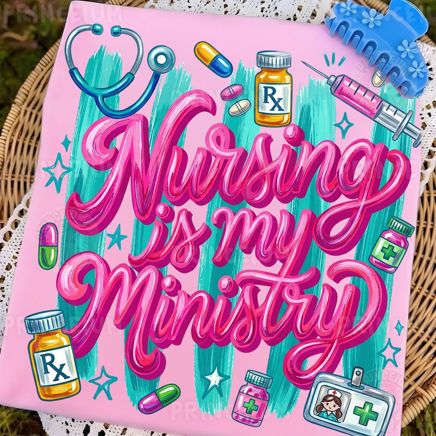 Nursing Is My Ministry PNG, Cute Nurse Shirt Design, Medical Worker Graphic, Nurse Sublimation