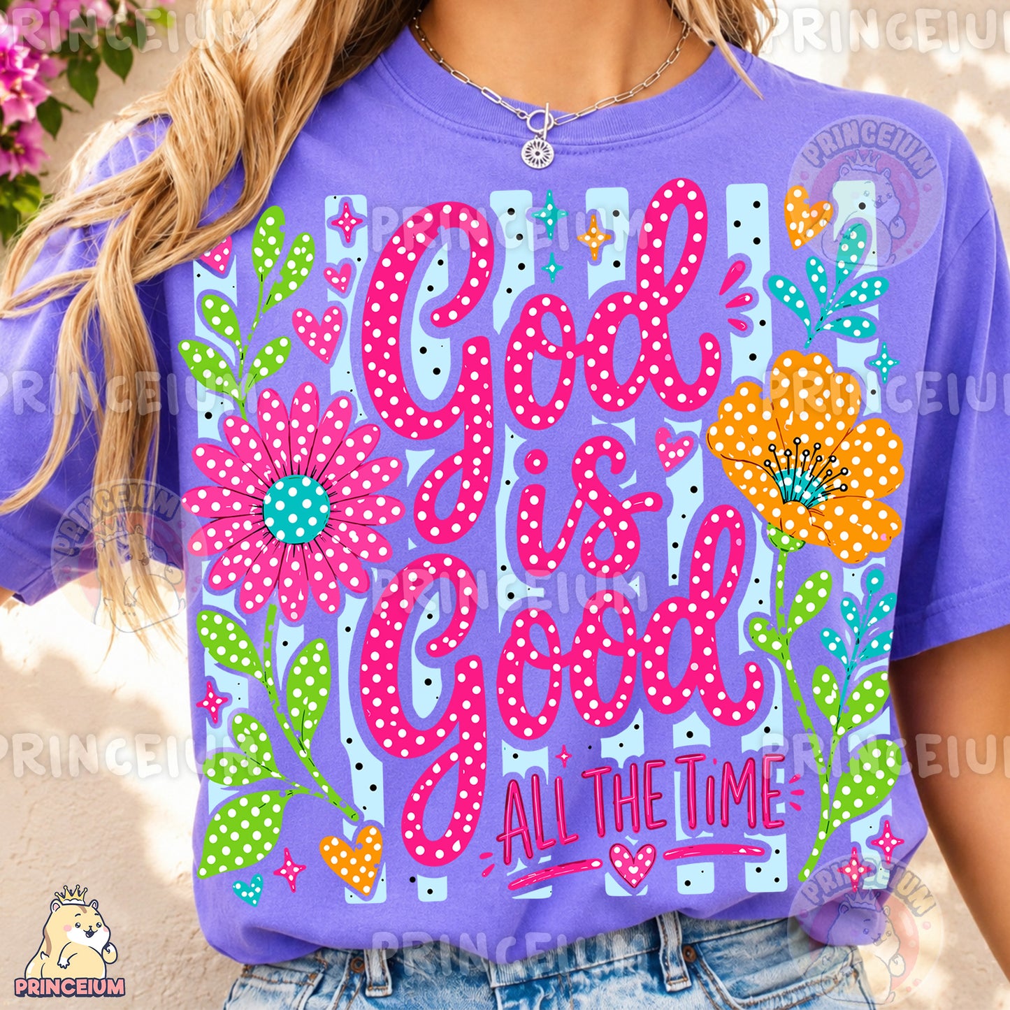 God Is Good All The Time Sublimation Design PNG Christian Floral Digital Download NEW26