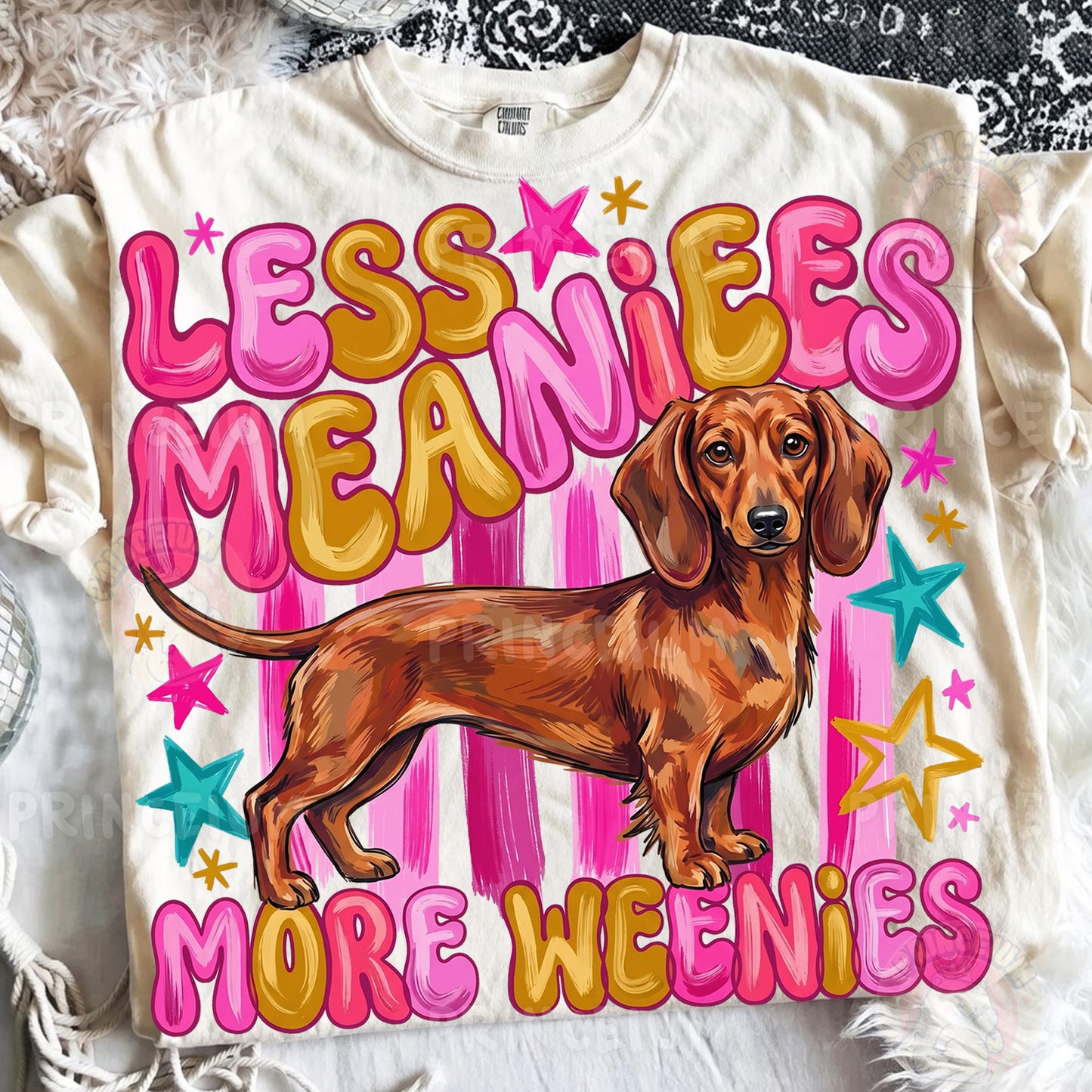 Less Meanies More Weenies Sublimation Design PNG Dachshund Dog Digital Download