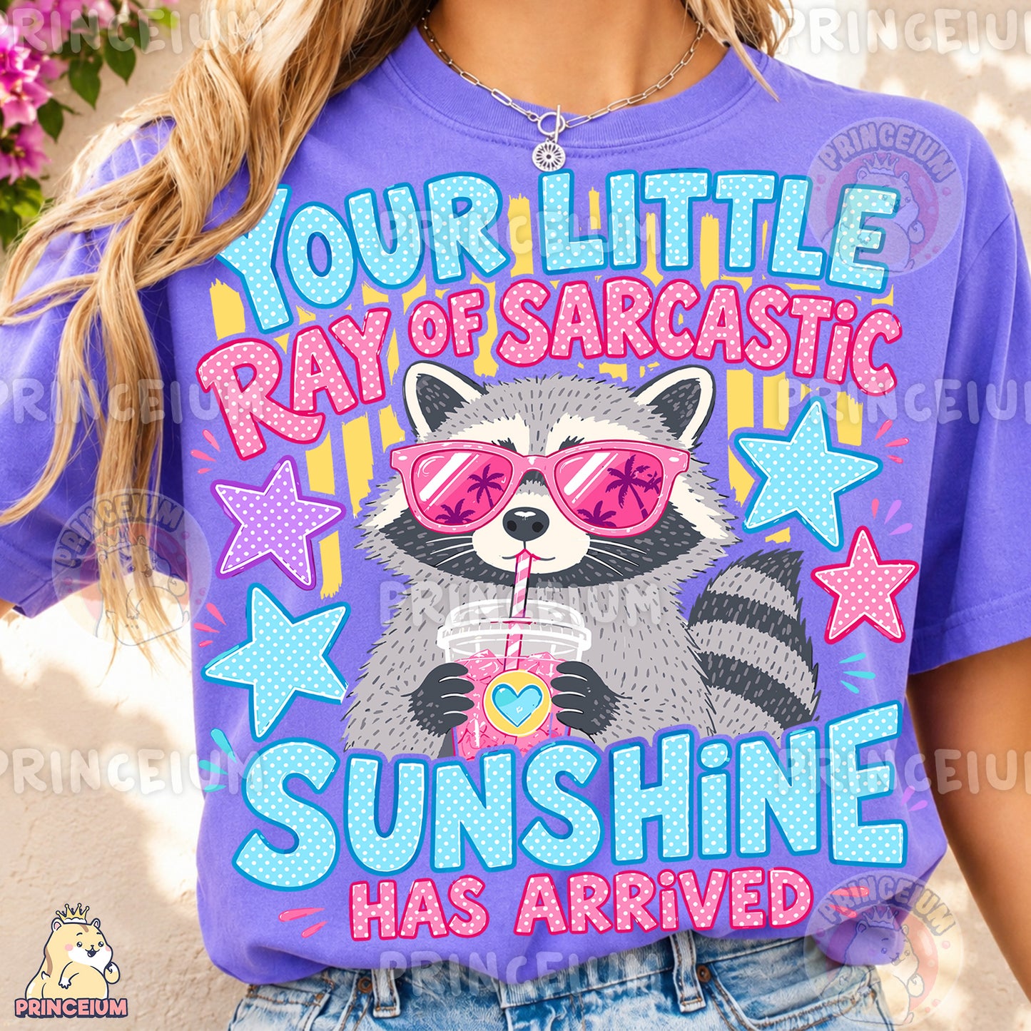 Your Little Ray of Sarcastic Sunshine Sublimation Design PNG Raccoon Digital Download NEW26
