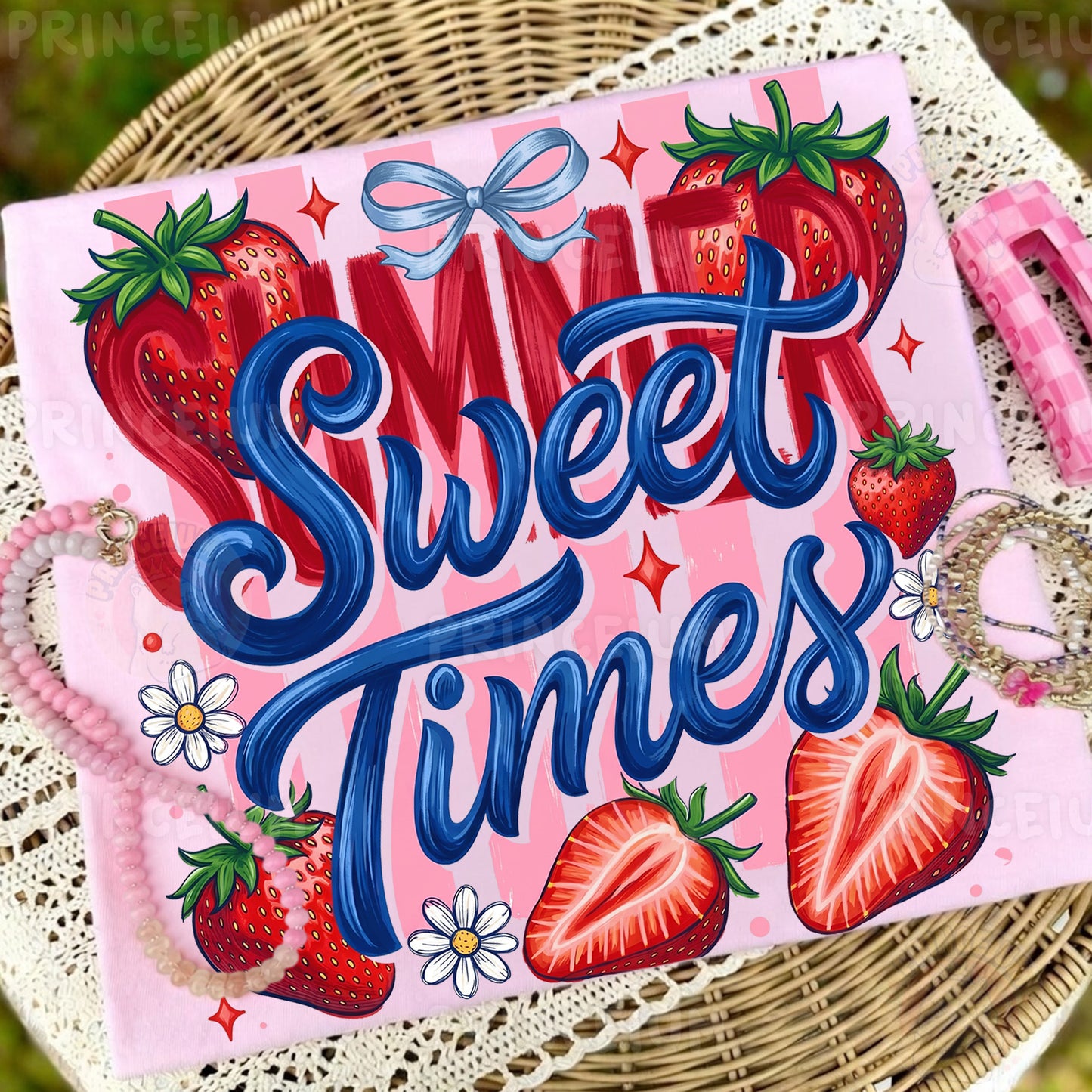 Sweet Summer Times PNG, Strawberry Summer Shirt Design, Cute Coquette Sublimation Graphic