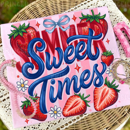 Sweet Summer Times PNG, Strawberry Summer Shirt Design, Cute Coquette Sublimation Graphic