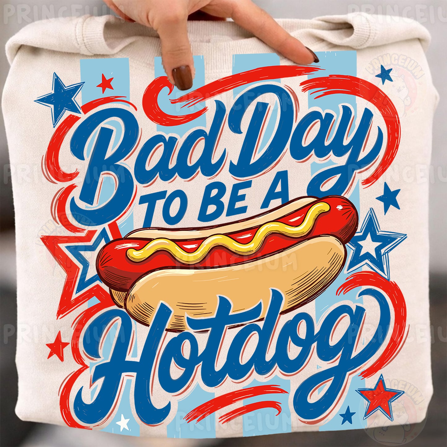 Bad Day To Be A Hotdog Sublimation Design PNG Funny Patriotic Hot Dog Digital Download