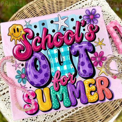 School’s Out For Summer PNG, Summer Vacation Shirt Design, Retro Teacher Sublimation