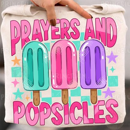 Prayers and Popsicles Sublimation Design PNG | Cute Christian Summer Digital Download