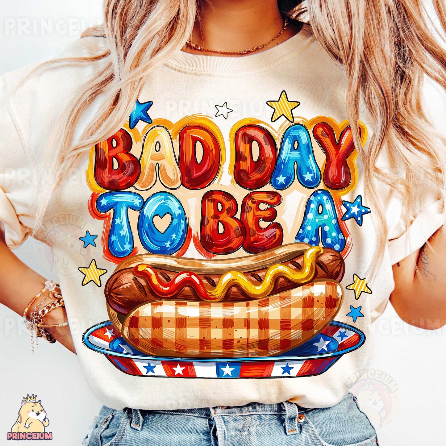 Bad Day To Be A Weiner Sublimation Design PNG | Funny Hot Dog Patriotic Digital Download