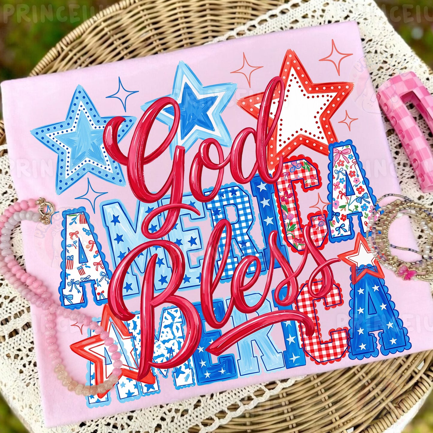 God Bless America PNG, Patriotic Fourth of July Shirt Design, Retro USA Sublimation Graphic