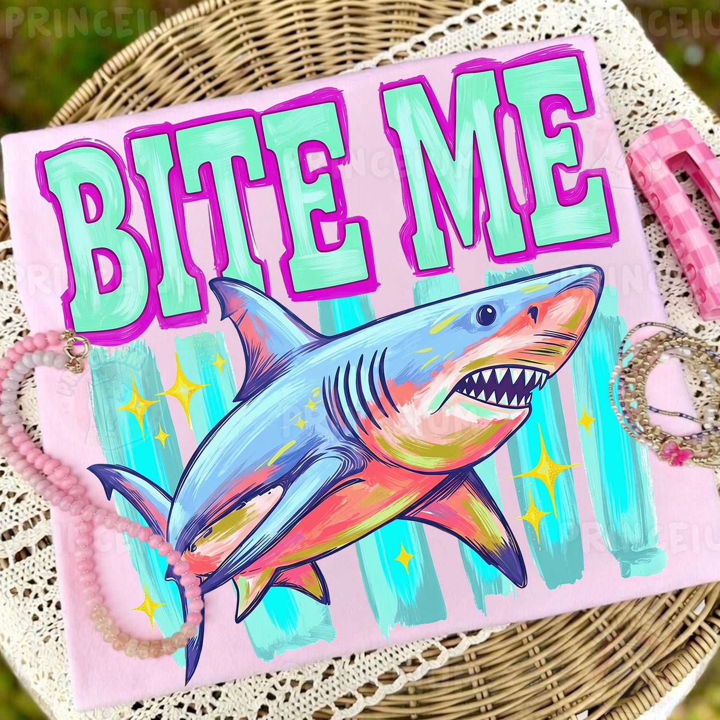 Bite Me Shark PNG, Funny Summer Beach Shirt Design, Shark Sublimation Graphic