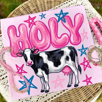Holy Cow PNG, Funny Cow Shirt Design, Farm Animal Graphic, Western Country Sublimation