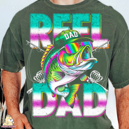 a man wearing a green t - shirt with a fish on it