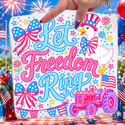 Let Freedom Ring PNG, Patriotic Goose Shirt Design, 4th of July Sublimation Graphic