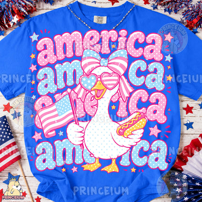 America Goose Hotdog Sublimation Design PNG Patriotic 4th of July Digital Download NEW26