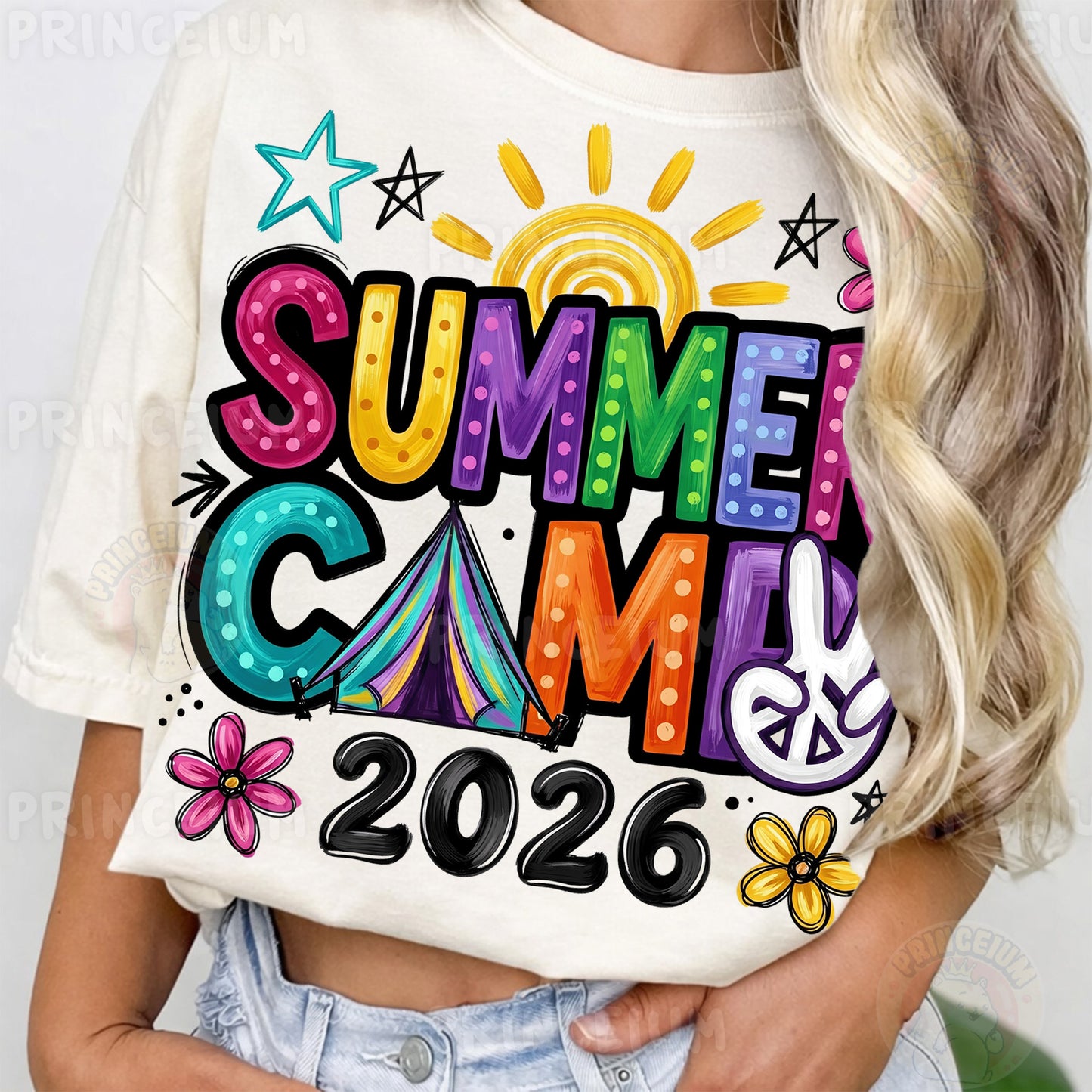 Summer Camp 2026 Sublimation Design PNG  Colorful Retro Summer Camp Digital Download