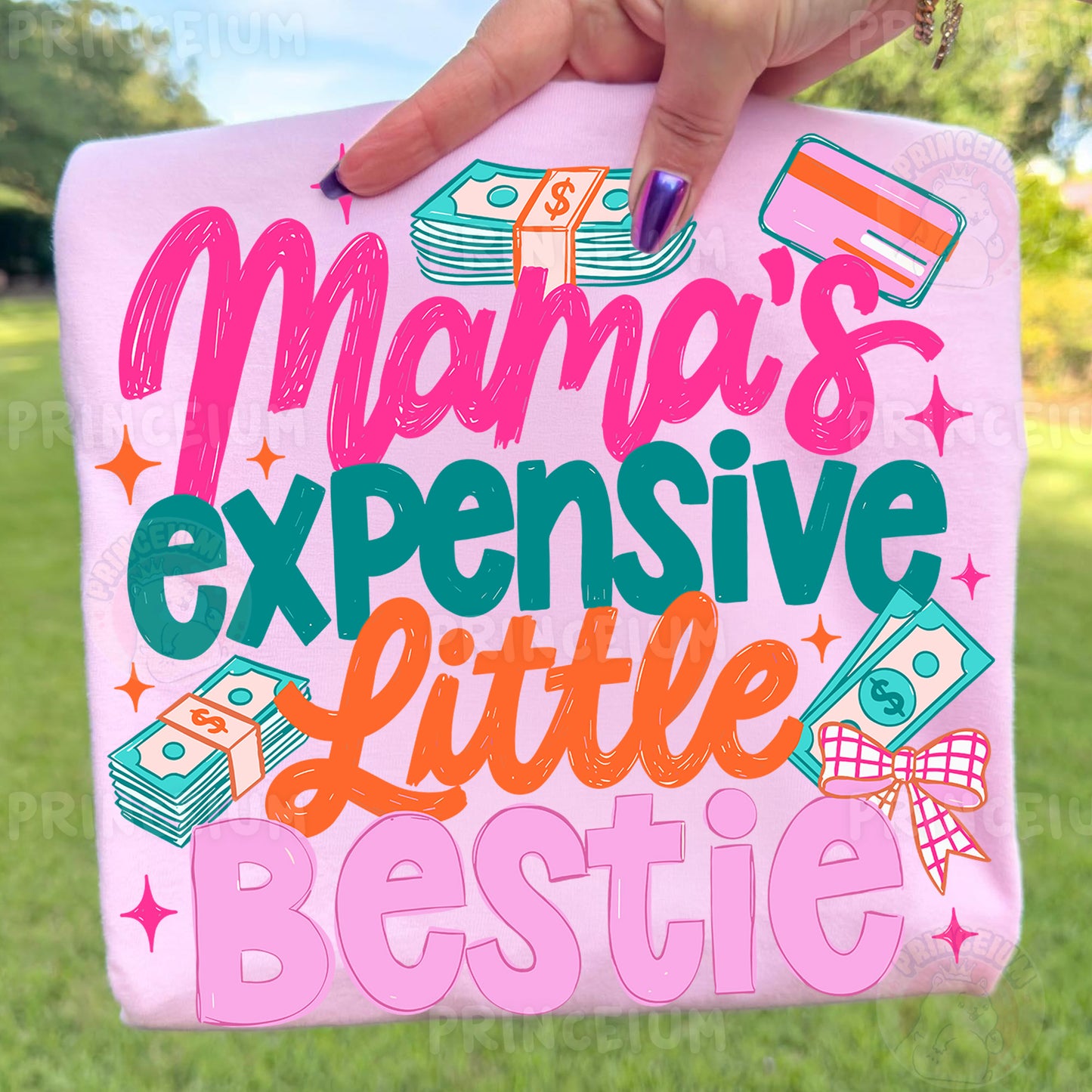 Mama's Expensive Little Bestie Sublimation Design PNG | Funny Money Mom Digital Download