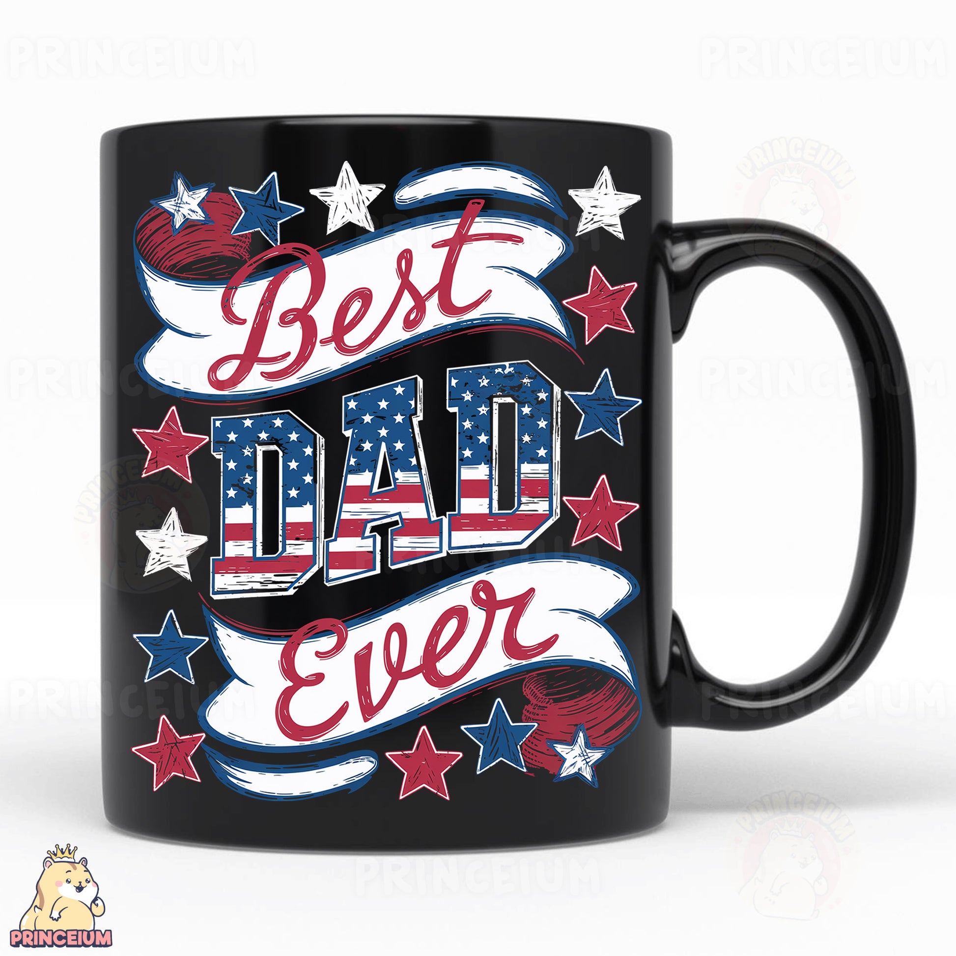 a black coffee mug with the words best dad ever