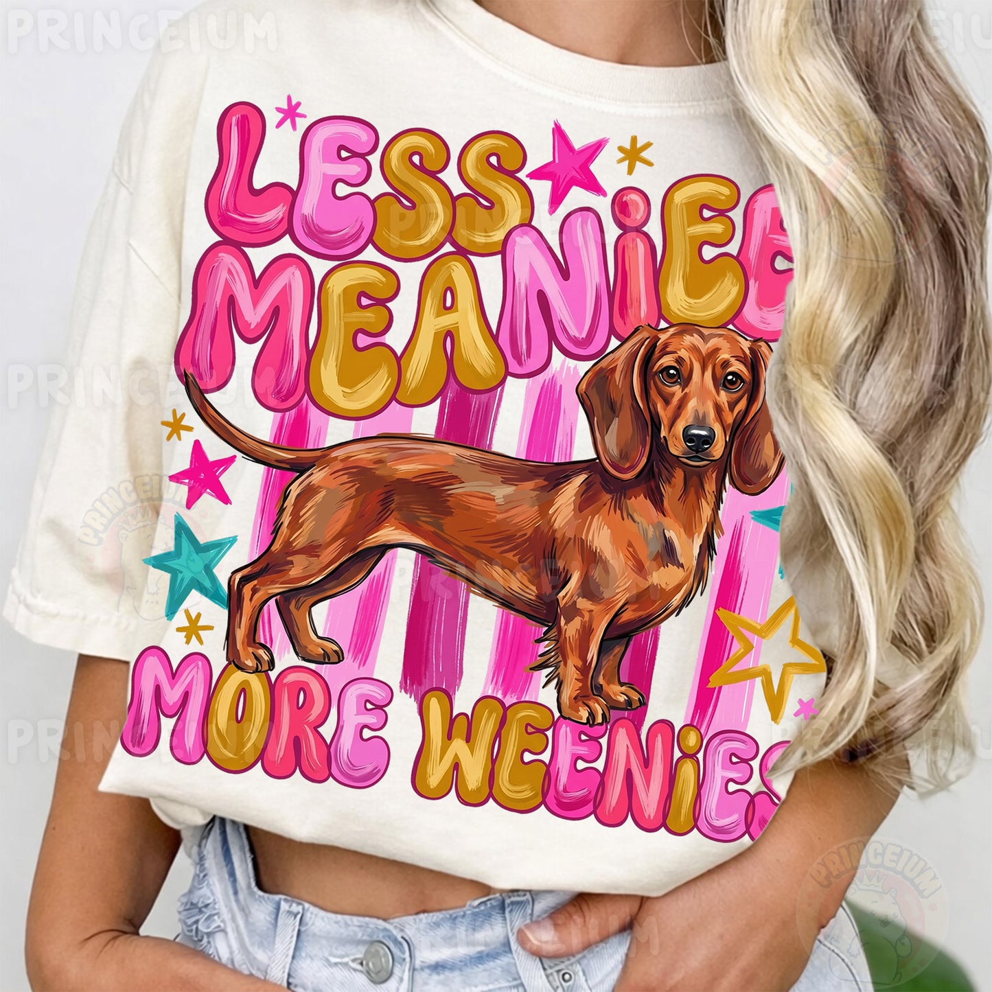 Less Meanies More Weenies Sublimation Design PNG Dachshund Dog Digital Download