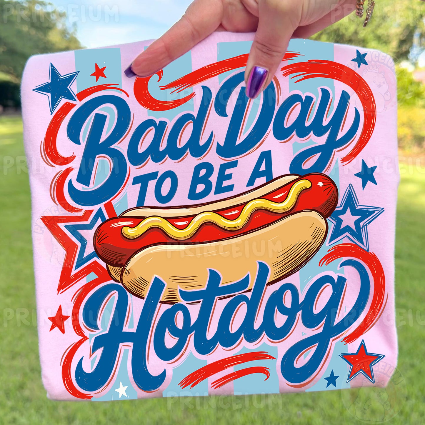Bad Day To Be A Hotdog Sublimation Design PNG Funny Patriotic Hot Dog Digital Download