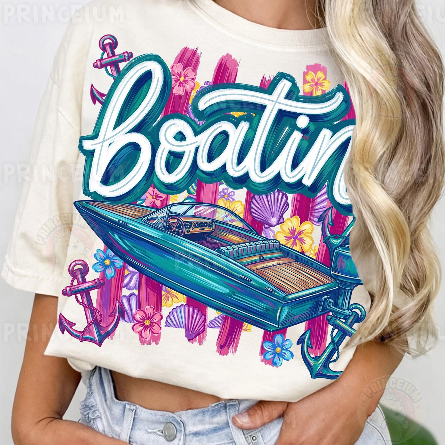 Boatin’ Sublimation Design PNG | Nautical Boat Summer Digital Download