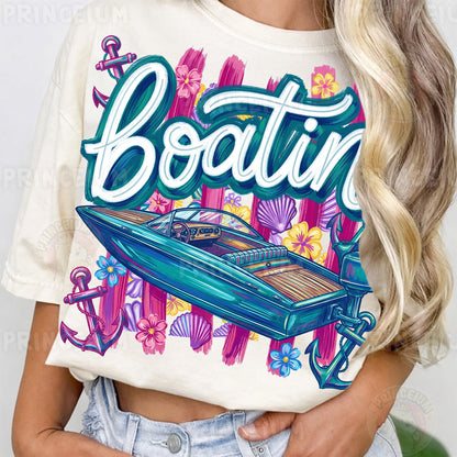 Boatin’ Sublimation Design PNG | Nautical Boat Summer Digital Download