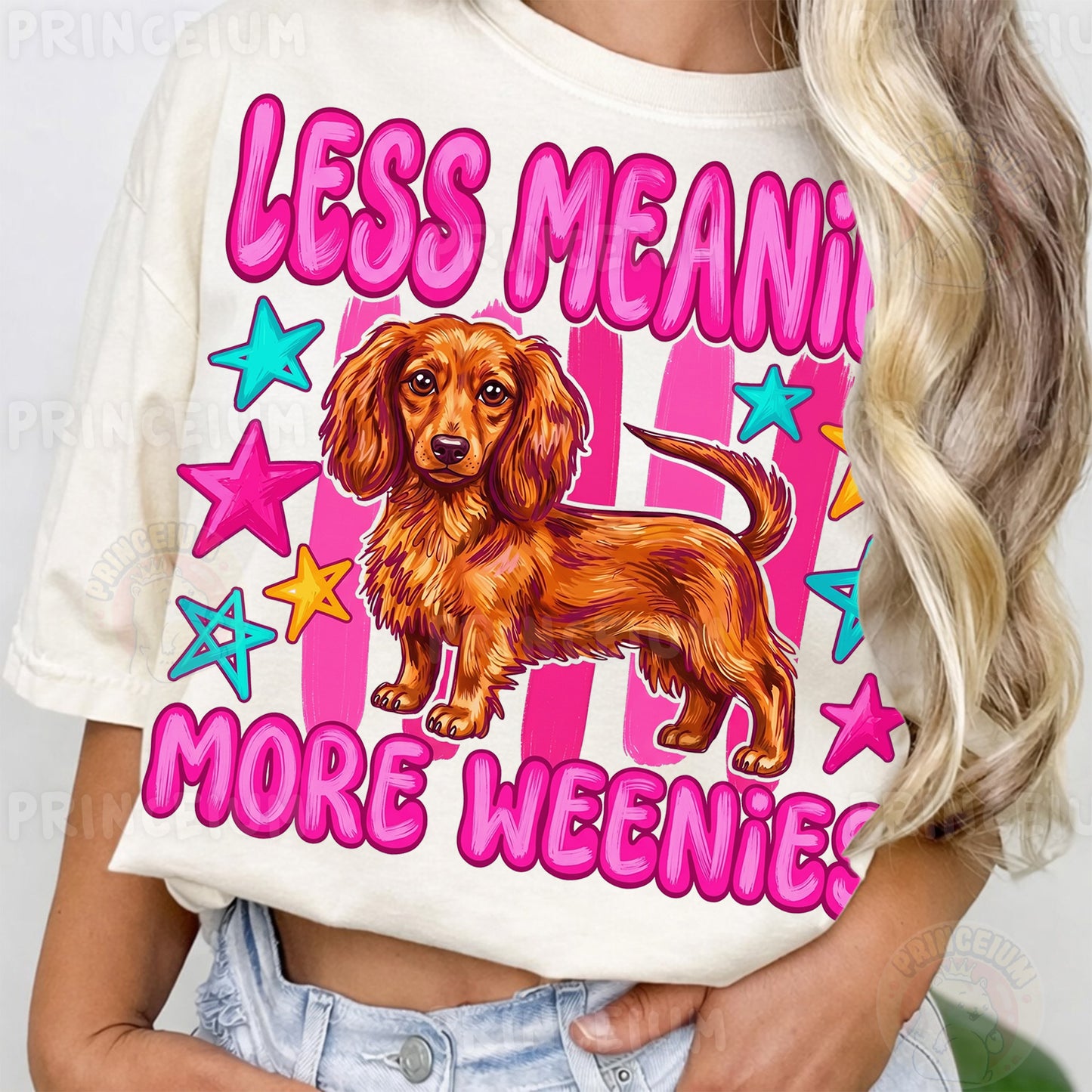 Less Meanies More Weenies Sublimation Design PNG  Dachshund Dog Digital Download