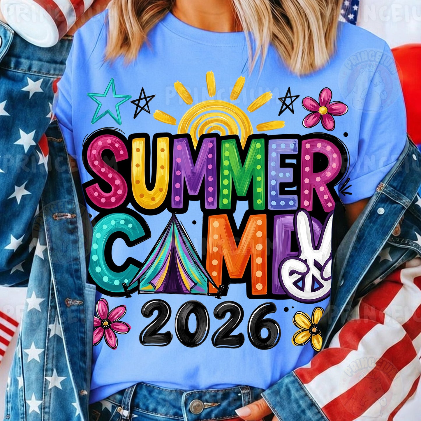 Summer Camp 2026 Sublimation Design PNG  Colorful Retro Summer Camp Digital Download
