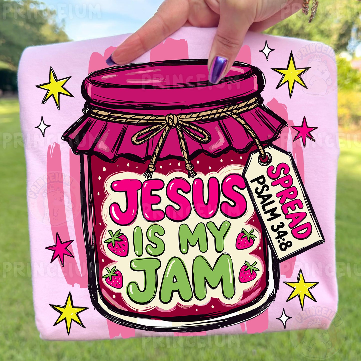 Jesus Is My Jam Sublimation Design PNG Christian Strawberry Jam Jar Digital Download