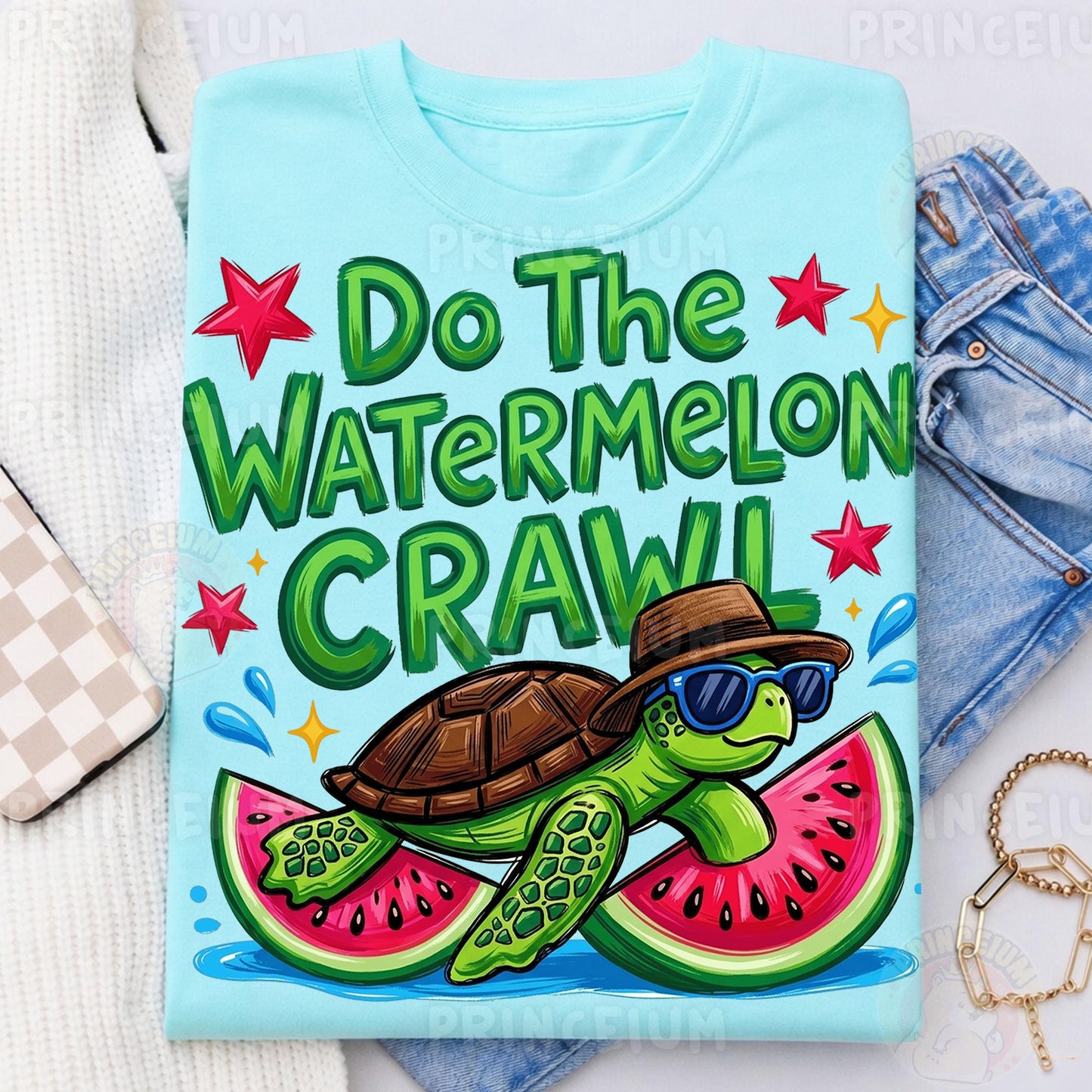 Do The Watermelon Crawl Sublimation Design PNG Turtle Watermelon Summer Digital Download