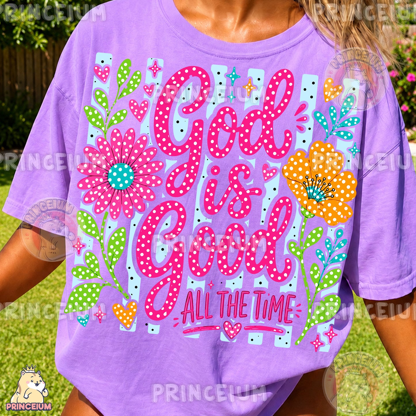 God Is Good All The Time Sublimation Design PNG Christian Floral Digital Download NEW26