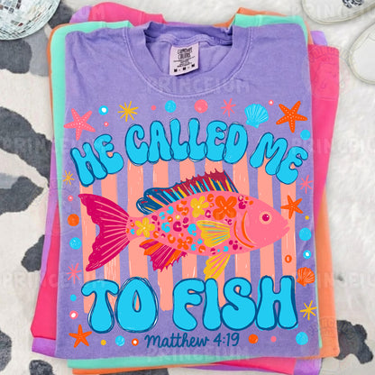 He Called Me To Fish Sublimation Design PNG | Christian Fishing Matthew 4:19 Digital Download