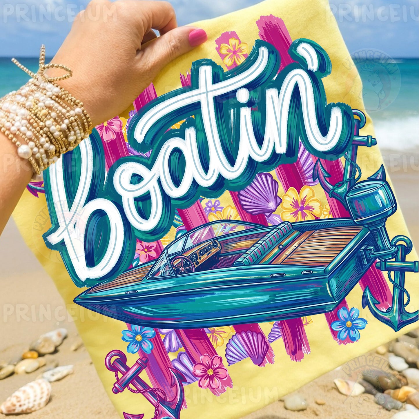 Boatin’ Sublimation Design PNG | Nautical Boat Summer Digital Download