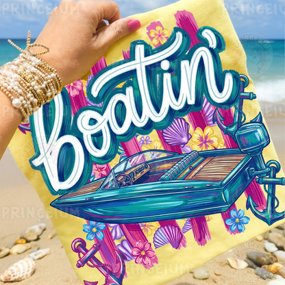 Boatin’ Sublimation Design PNG | Nautical Boat Summer Digital Download