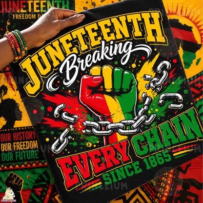 Juneteenth Breaking Every Chain Sublimation Design PNG Freedom Day 1865 Digital Download