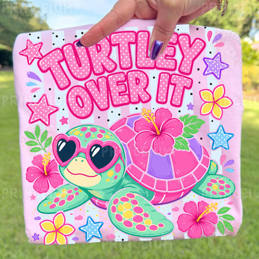 Turtley Over It Sublimation Design PNG Cute Turtle Heart Sunglasses Digital Download