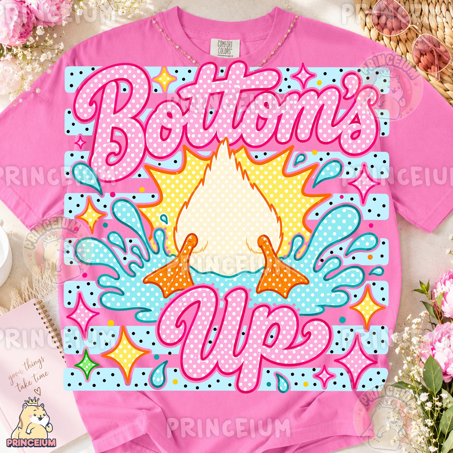Bottoms Up Duck Sublimation Design PNG Funny Summer Splash Digital Download NEW26