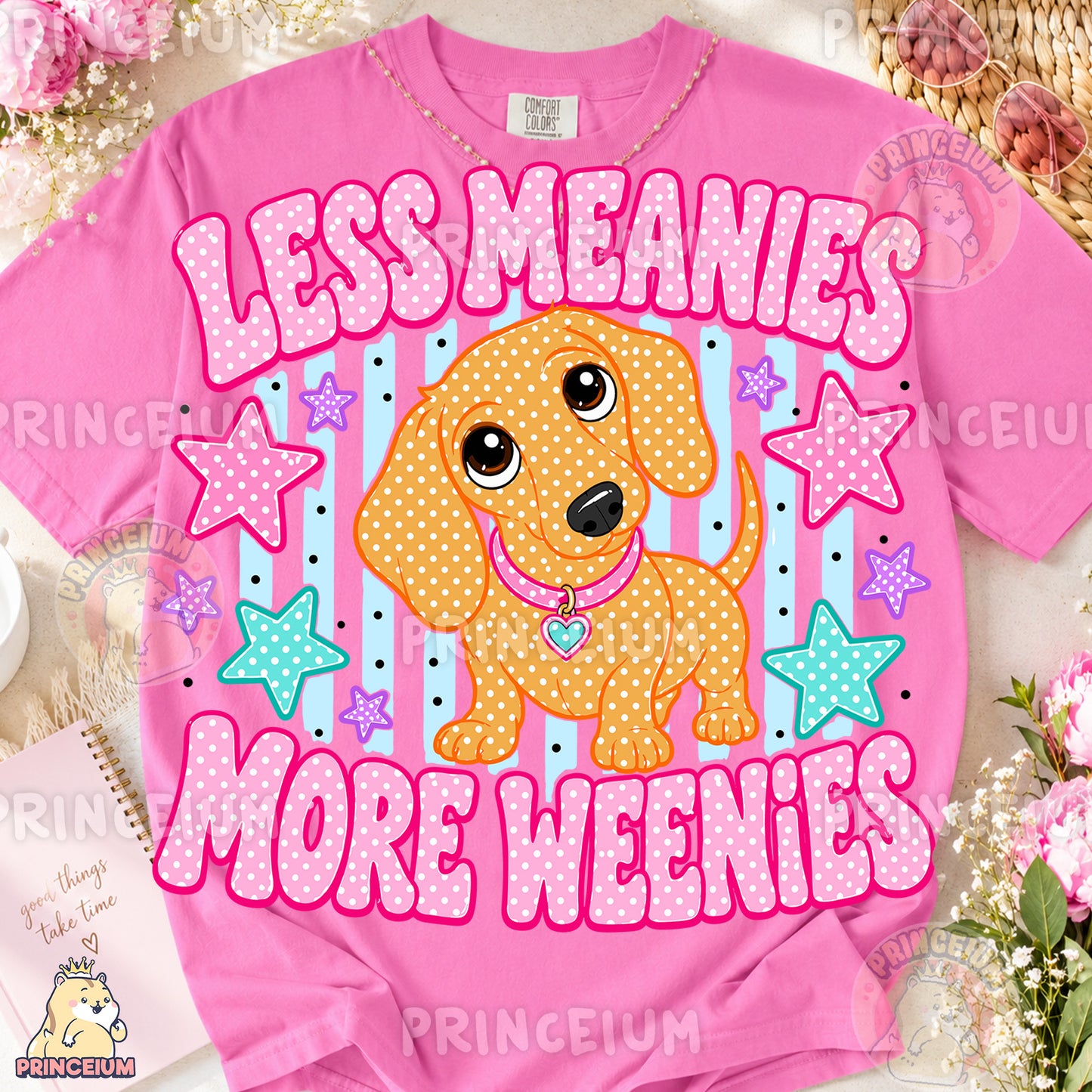 Less Meanies More Weenies Sublimation Design PNG Dachshund Digital Download NEW26