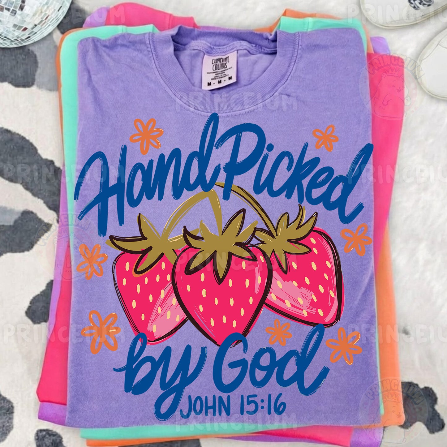 Hand Picked By God Sublimation Design PNG Strawberry Christian John 15:16 Digital Download