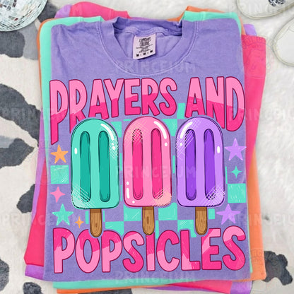 Prayers and Popsicles Sublimation Design PNG | Cute Christian Summer Digital Download