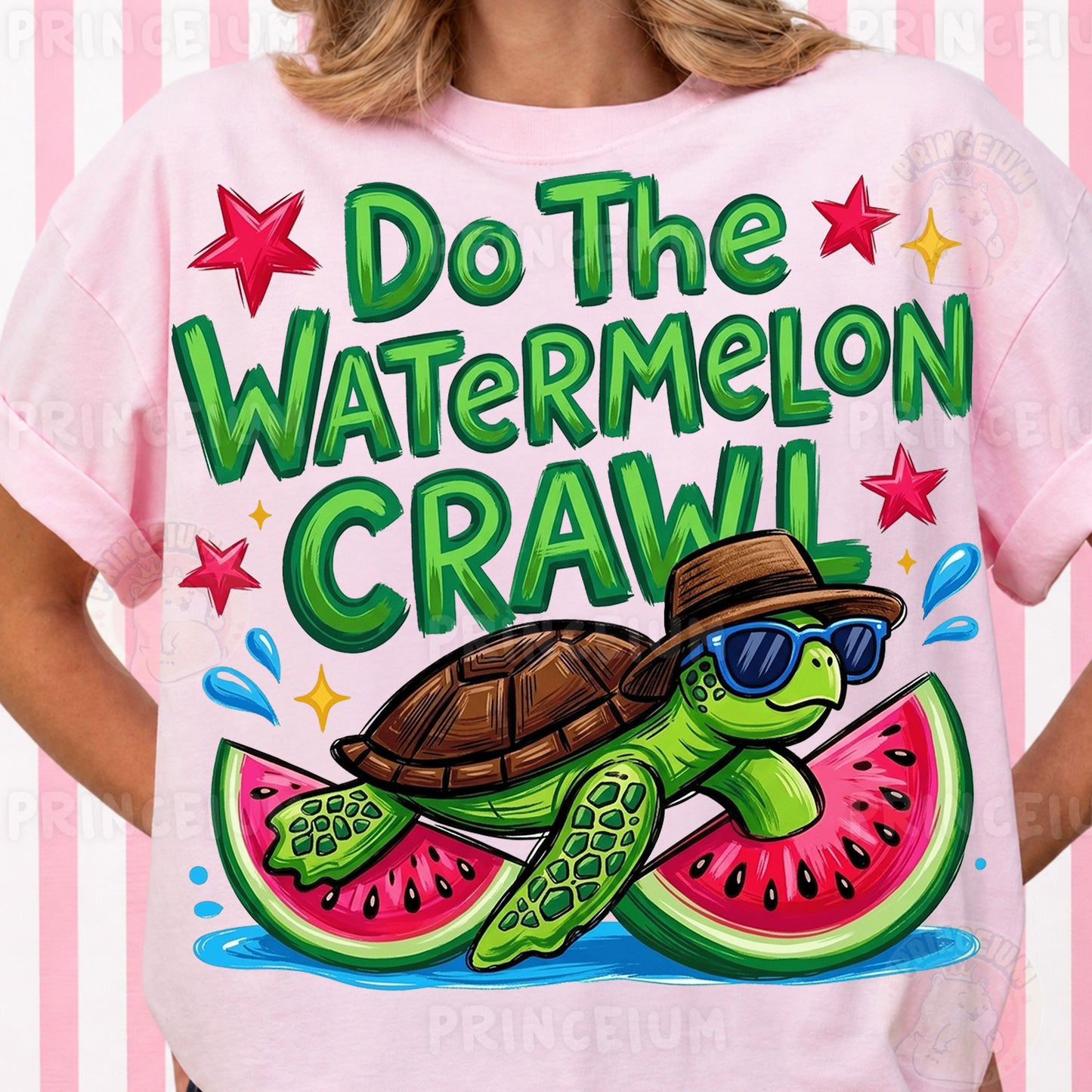 Do The Watermelon Crawl Sublimation Design PNG Turtle Watermelon Summer Digital Download