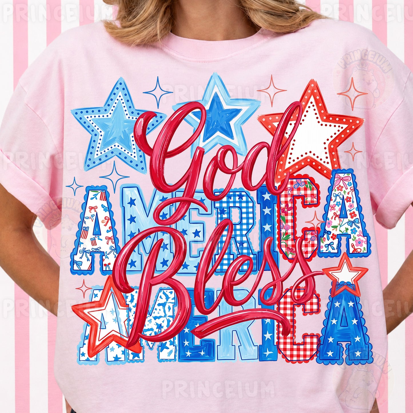 God Bless America PNG, Patriotic Fourth of July Shirt Design, Retro USA Sublimation Graphic