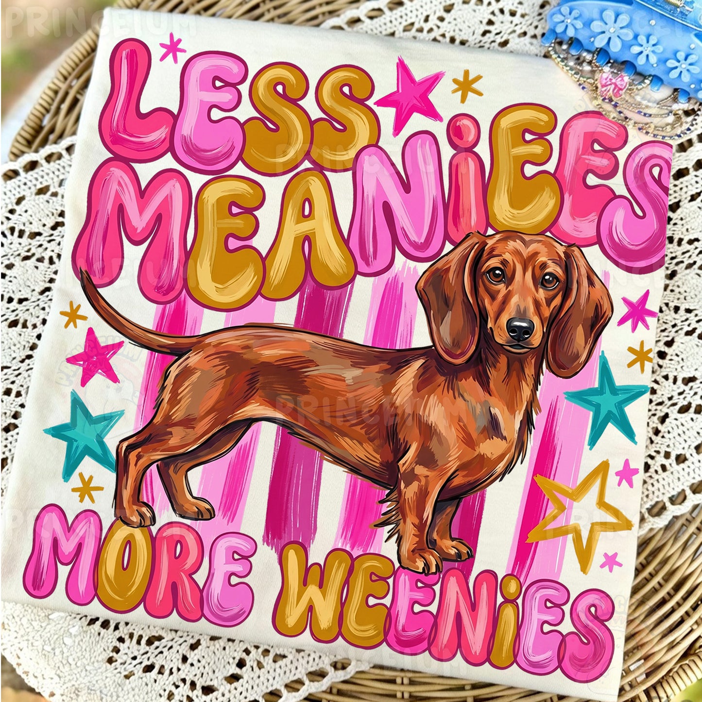 Less Meanies More Weenies Sublimation Design PNG Dachshund Dog Digital Download